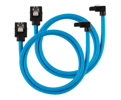 Kabel komputerowy CORSAIR Premium 60cm sleeved 2szt (kątowe) Niebieskie CC-8900285
